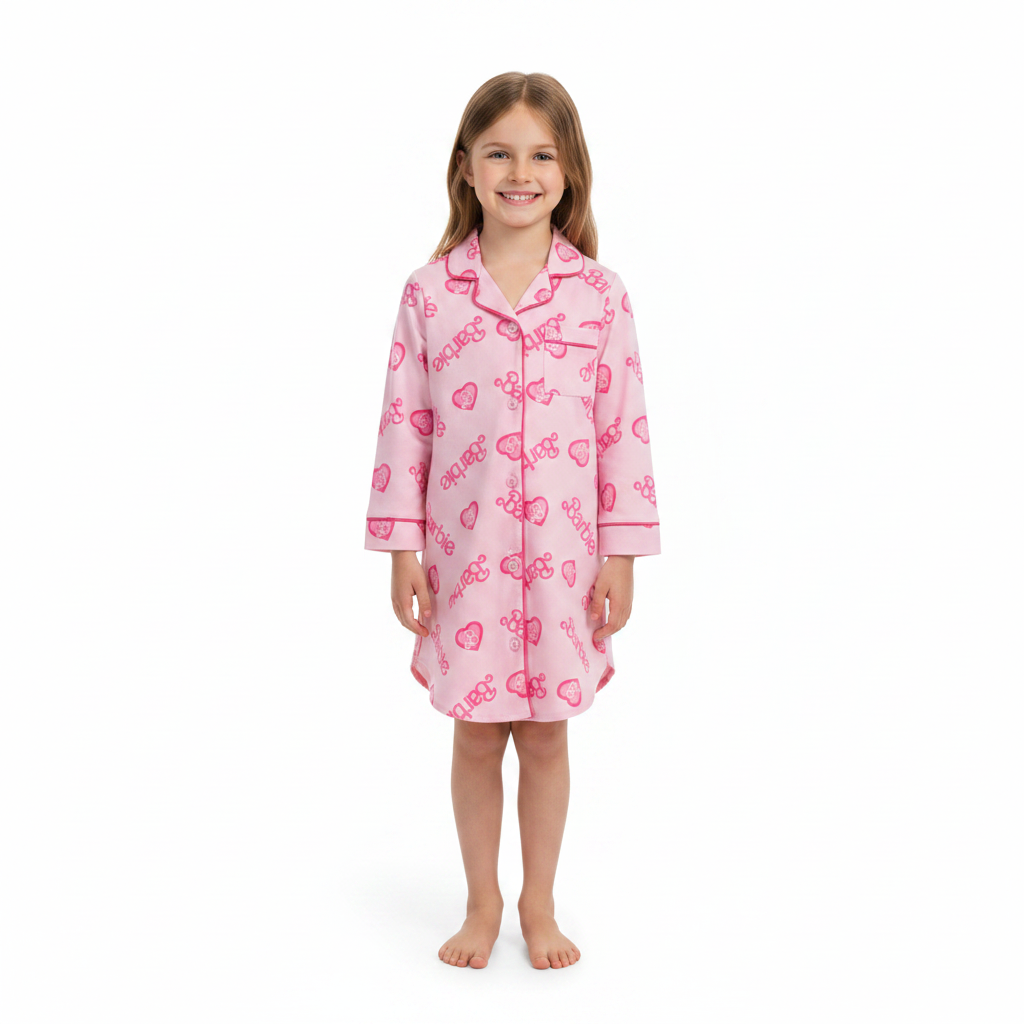 BARBIE Pink Button Down Nightie