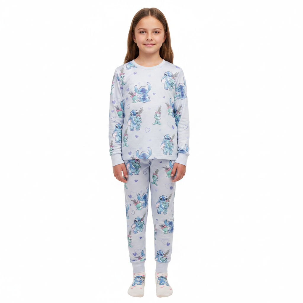 LILO & STITCH Blue Velour Pyjama & Sock Set