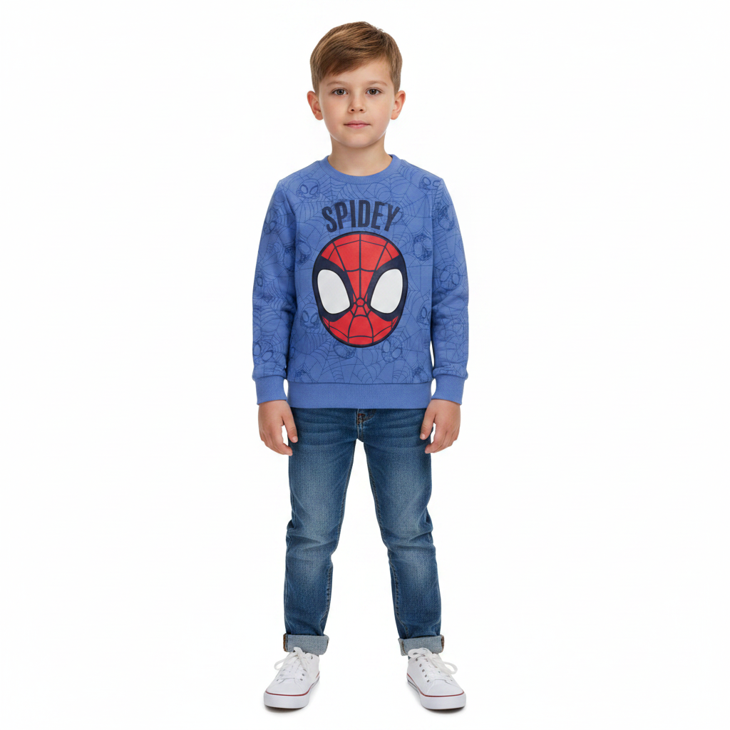 Spiderman | Blue Sweatshirt | Little Gecko