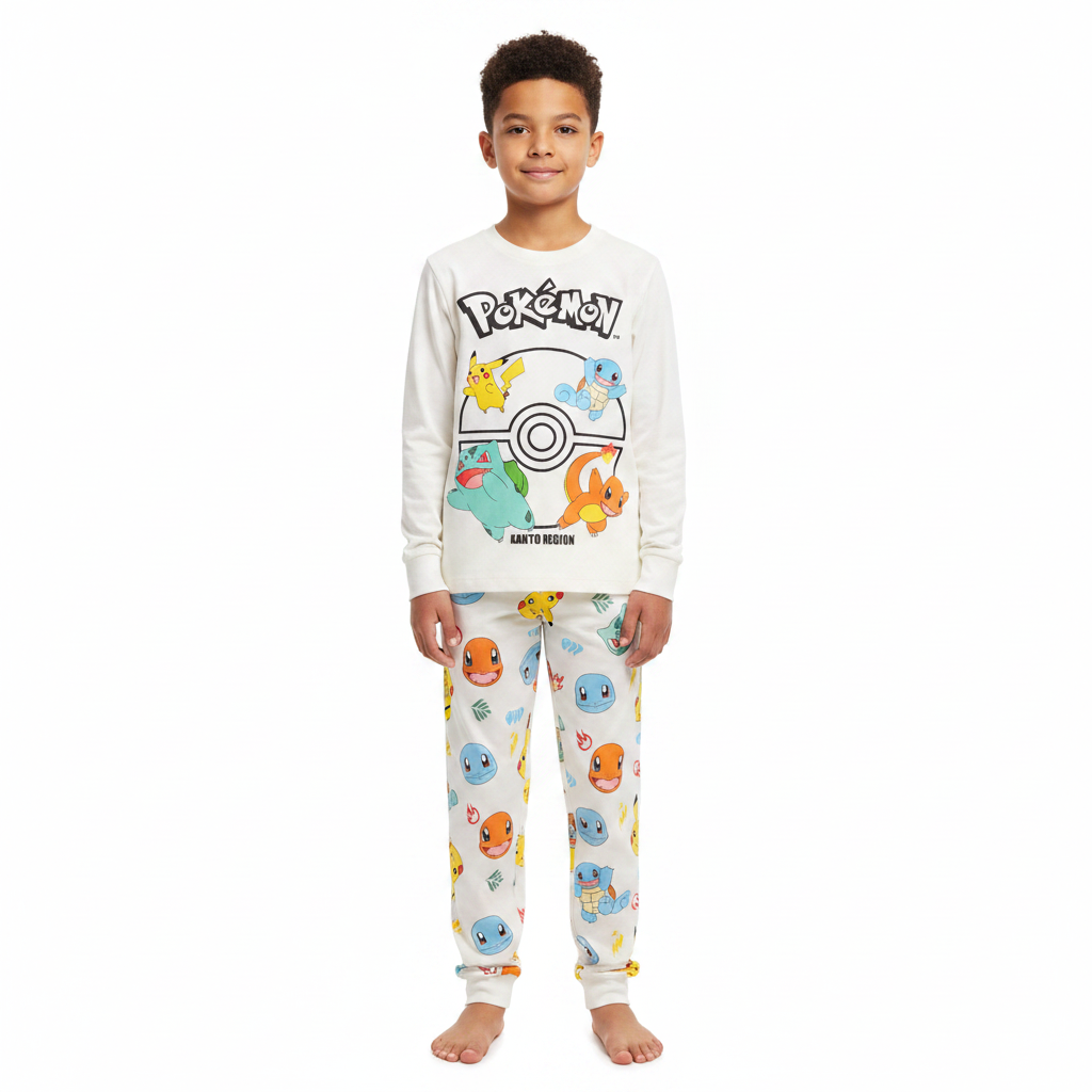 Pokémon | Cream Long Pyjamas | Little Gecko