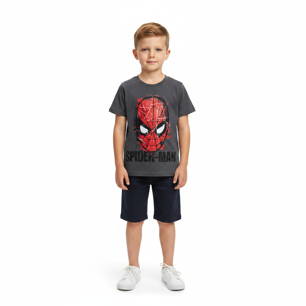 Spiderman | Charcoal T-Shirt | Little Gecko