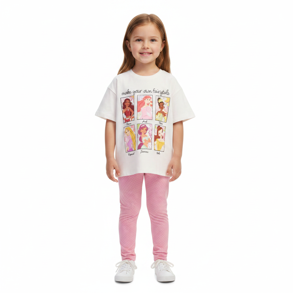 Disney Princess | Short Sleeve T-Shirt & Leggings Set | Little Gecko
