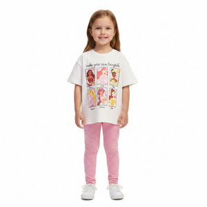 DISNEY PRINCESS Short Sleeve T-Shirt & Leggings Set