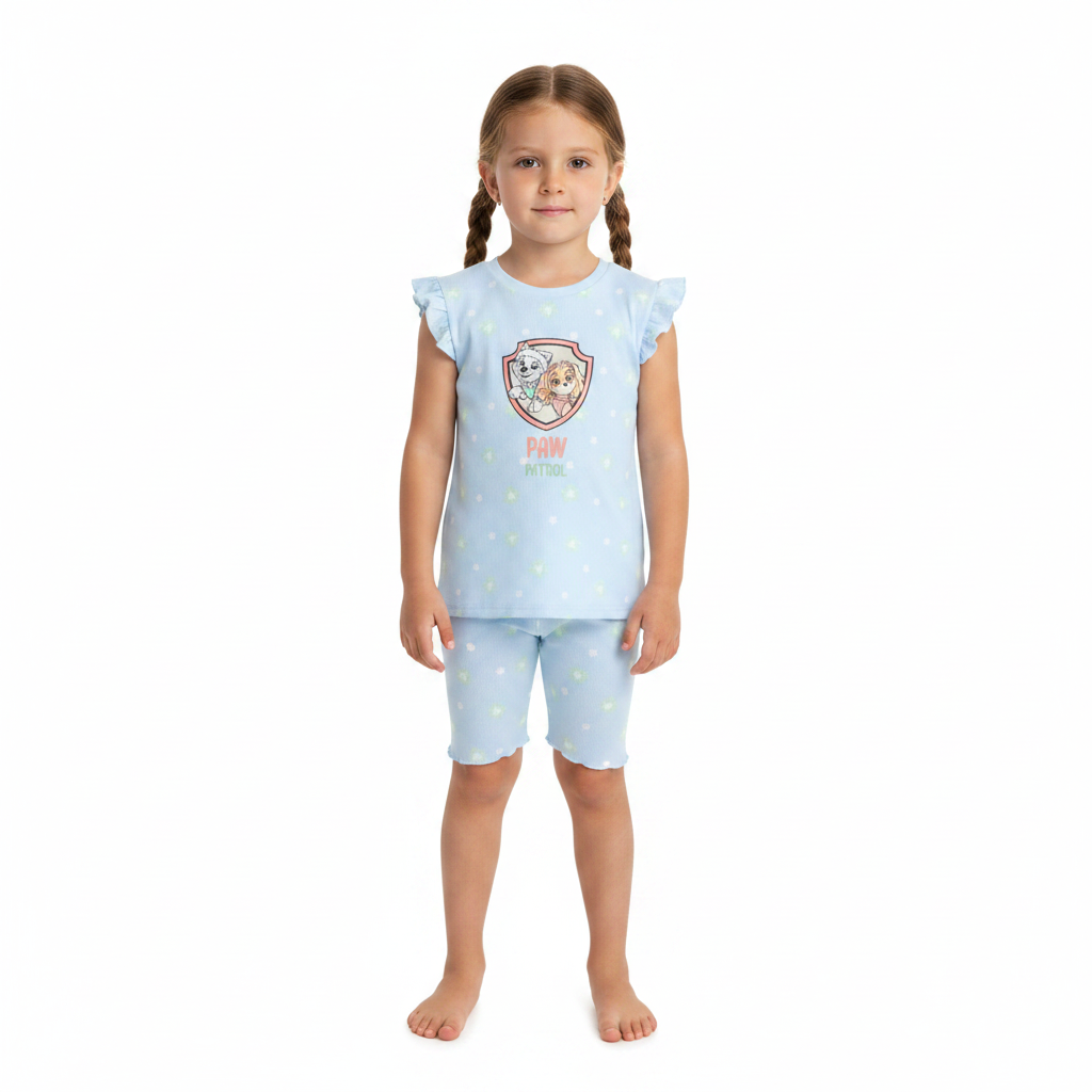 Paw Patrol | Blue Shortie Pyjamas | Little Gecko