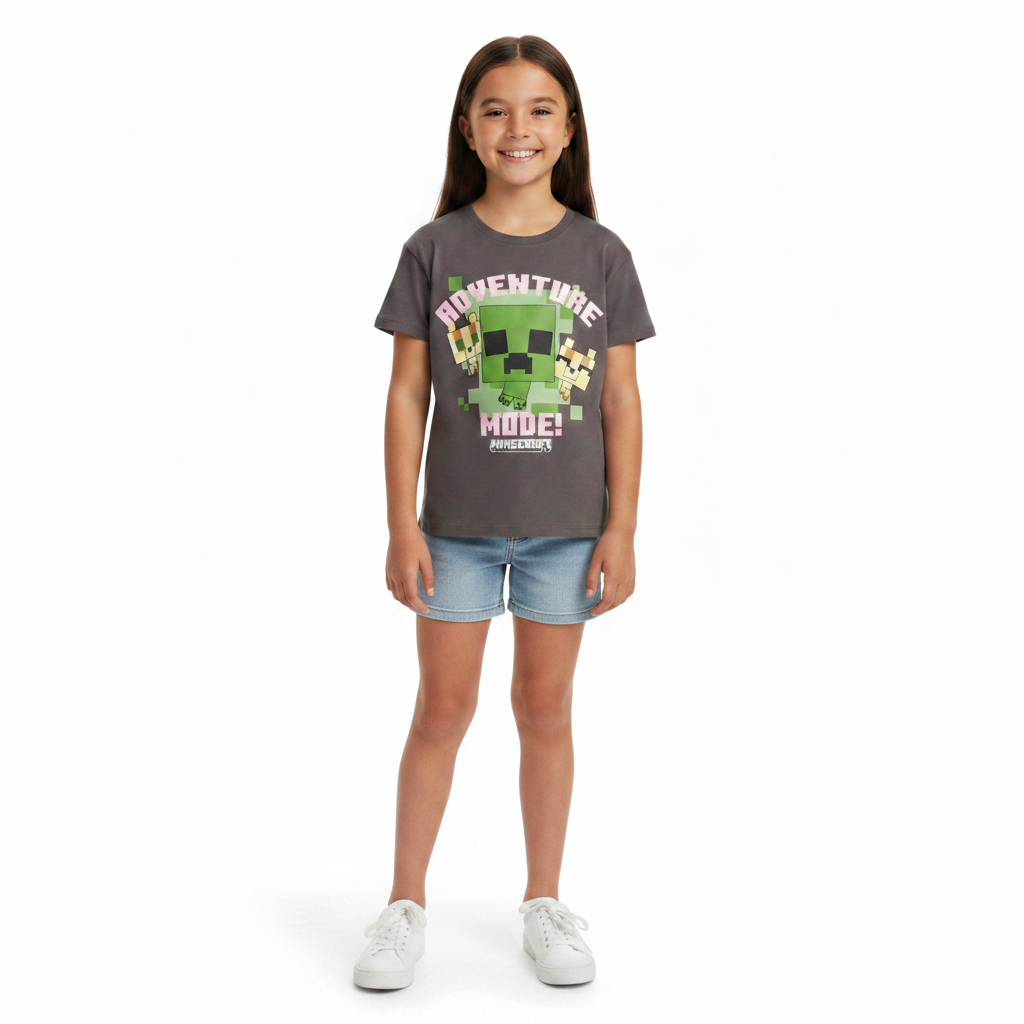 Minecraft | Adventure Mode Short Sleeve T-Shirt | Little Gecko
