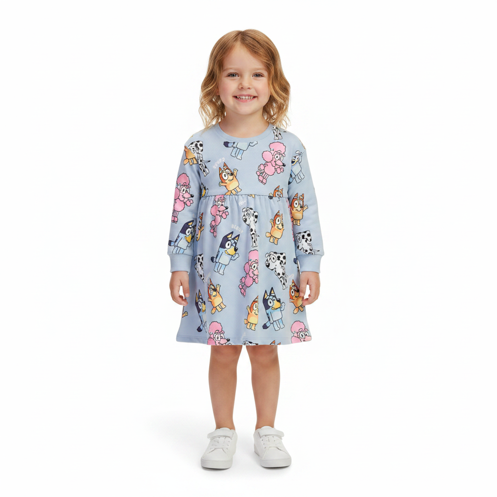 Bluey | All Over Print Sweater Dress | Little Gecko