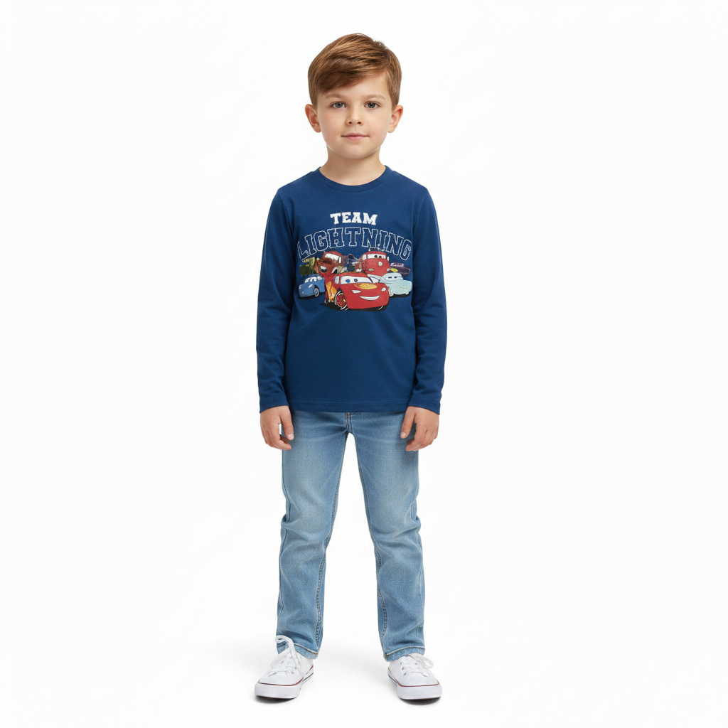 Disney Cars | Navy Long Sleeve T-Shirt | Little Gecko