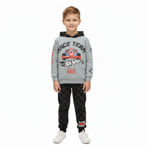 HOT WHEELS Grey Hooded Sweatshirt & Trackpants Set