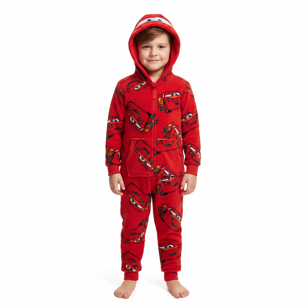 Disney Cars | Red Fleece All-In-One | Little Gecko