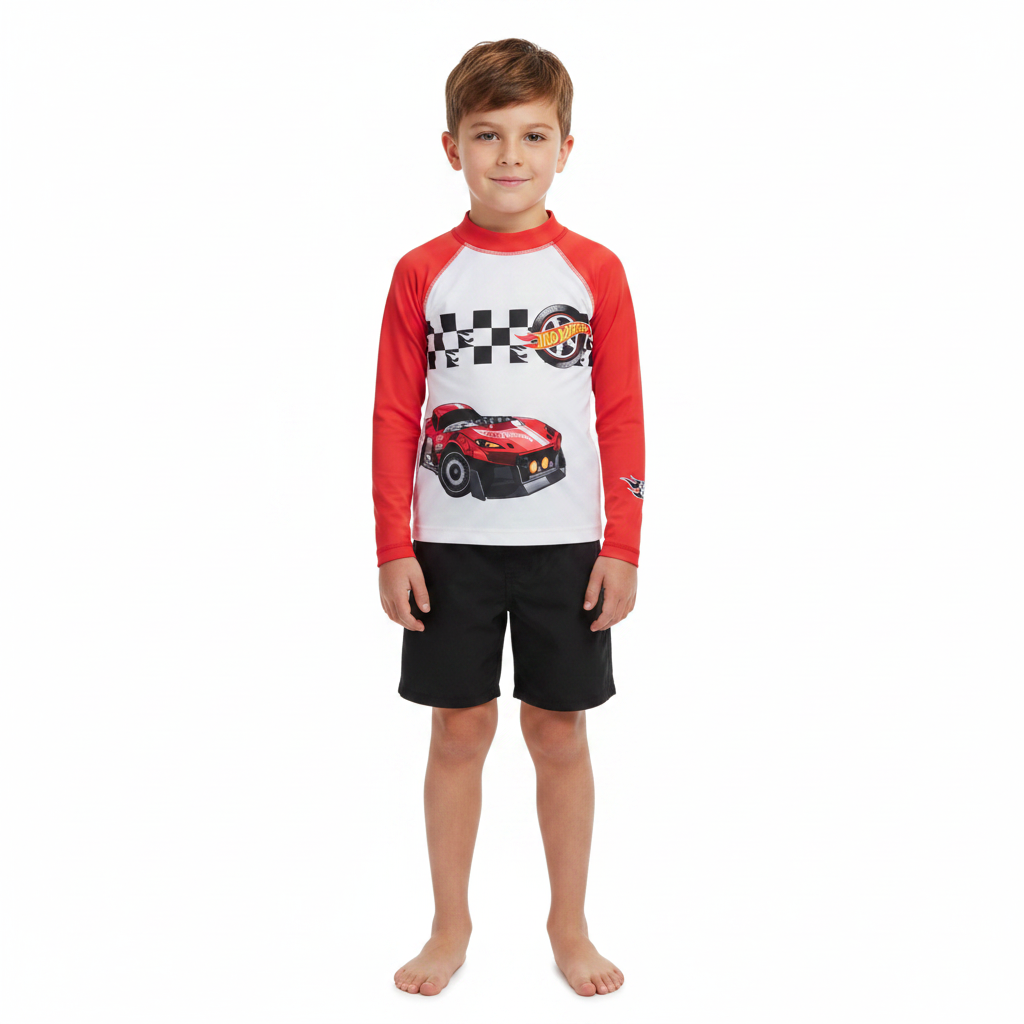 Hot Wheels | Rashie Swim Top | Little Gecko