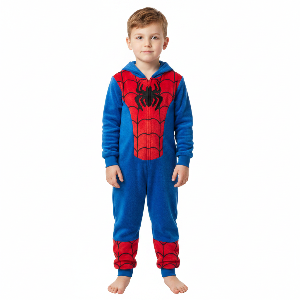 SPIDERMAN Blue/Red Fleece All-In-One