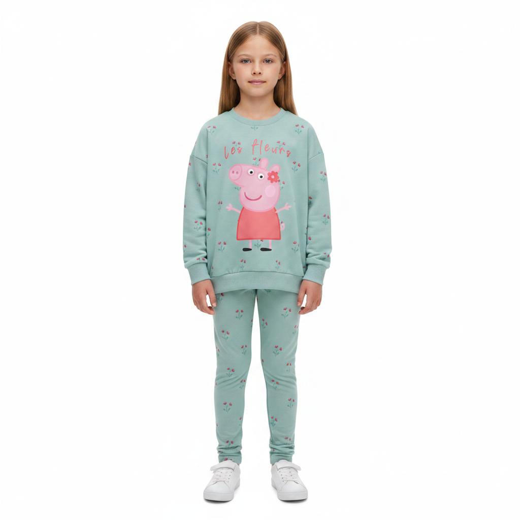 Peppa Pig | Aqua Sweatshirt & Leggings Set | Little Gecko
