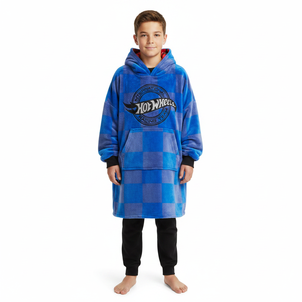 Hot Wheels | Reversible Fleece Snuggle Hoodie | Little Gecko
