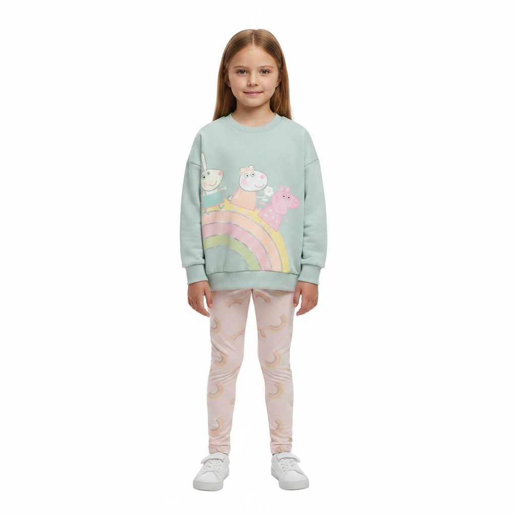 PEPPA PIG Rainbow Sweatshirt & Leggings Set