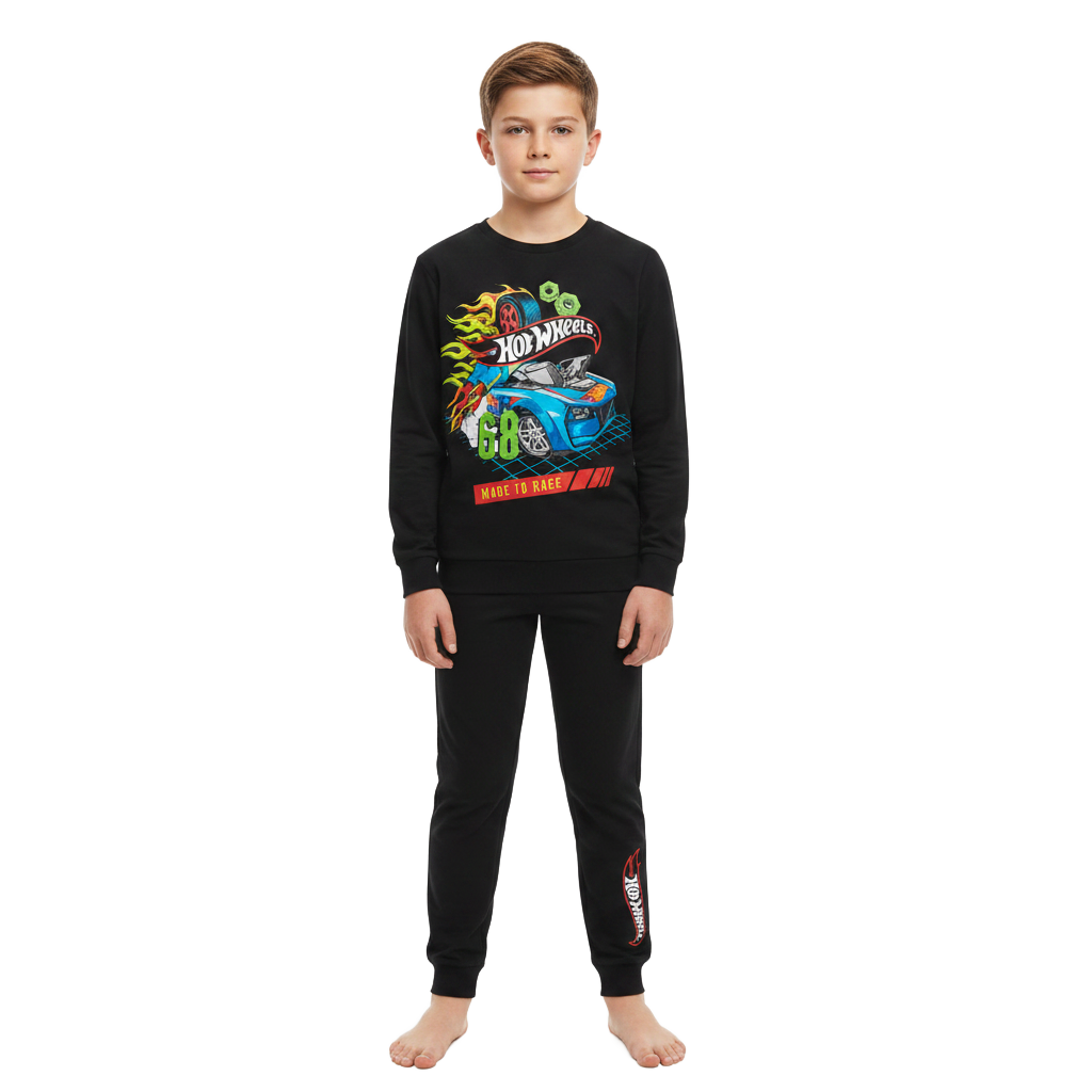 Hot Wheels | Black Pyjama Set | Little Gecko