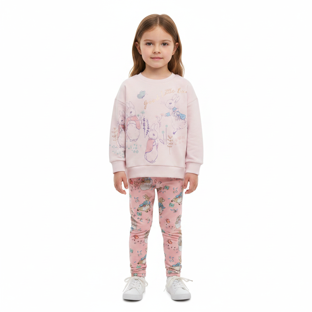 Peter Rabbit | Pink Sweatshirt & Leggings Set | Little Gecko
