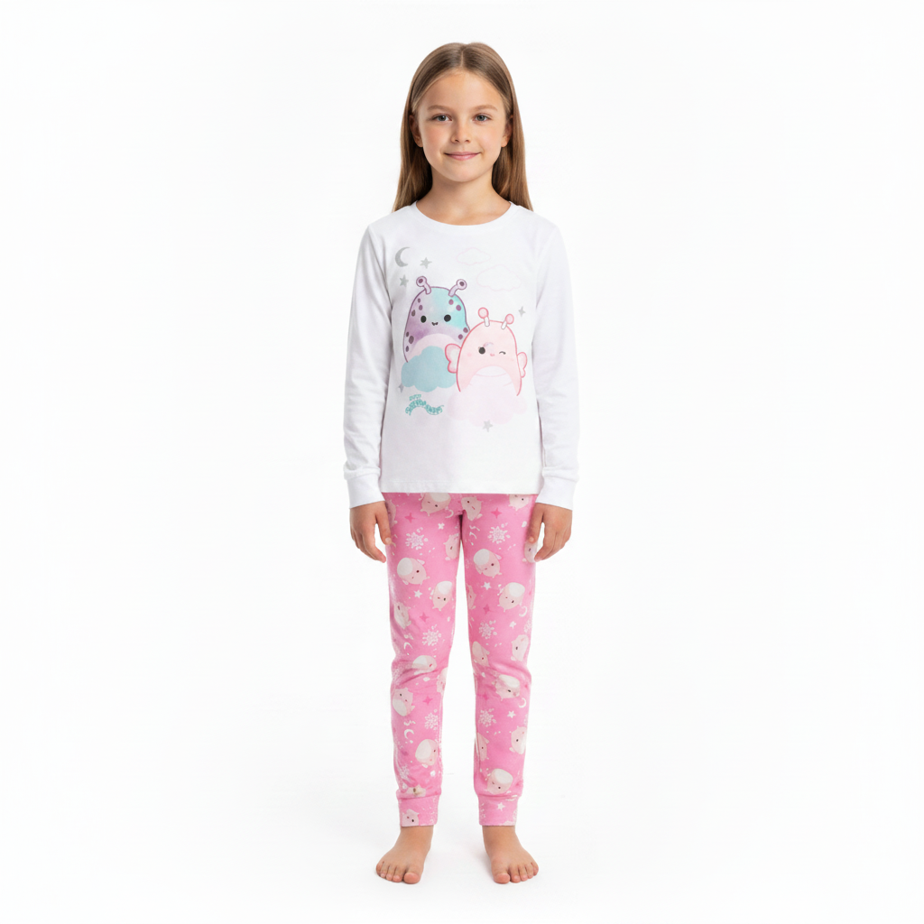 Squishmallows | Pink/White Pyjamas | Little Gecko