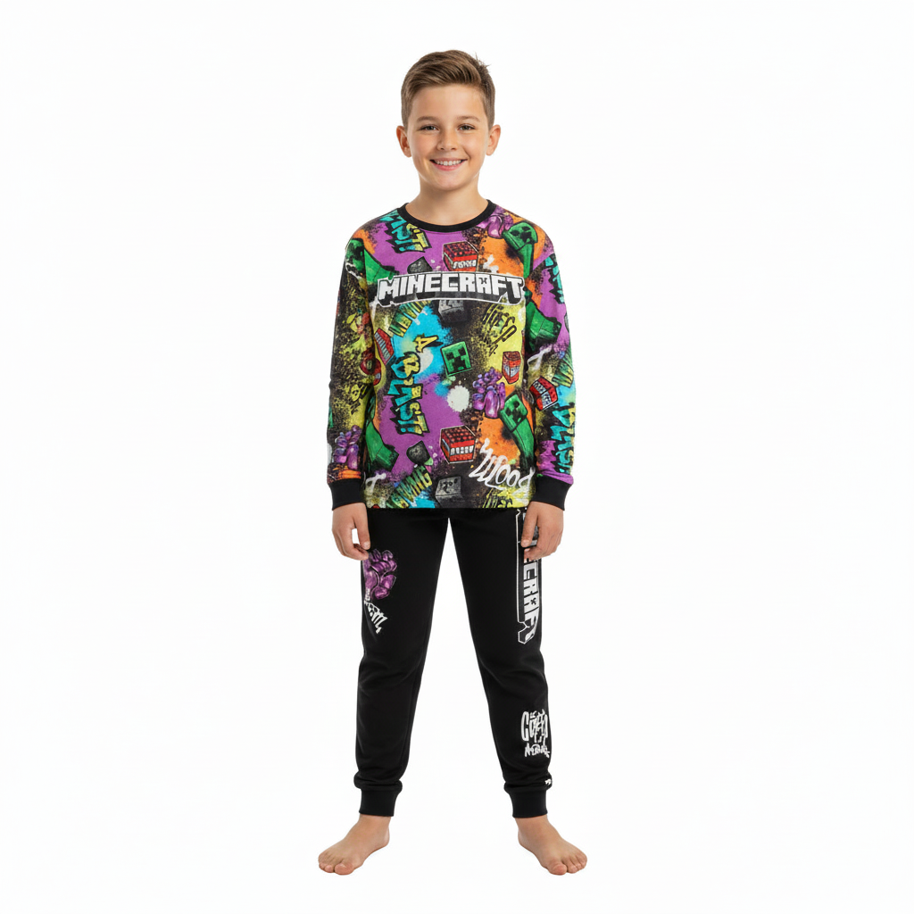 Minecraft | Bright Graphic Pyjama Set | Little Gecko