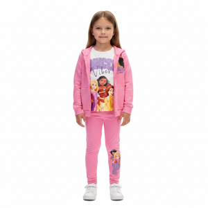 DISNEY PRINCESS Jacket, T-Shirt & Leggings Set