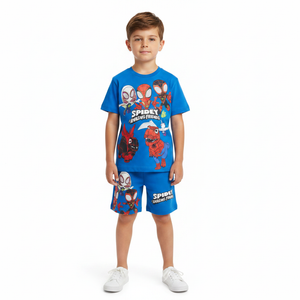 SPIDERMAN Blue Short Sleeve T-Shirt & Shorts Set