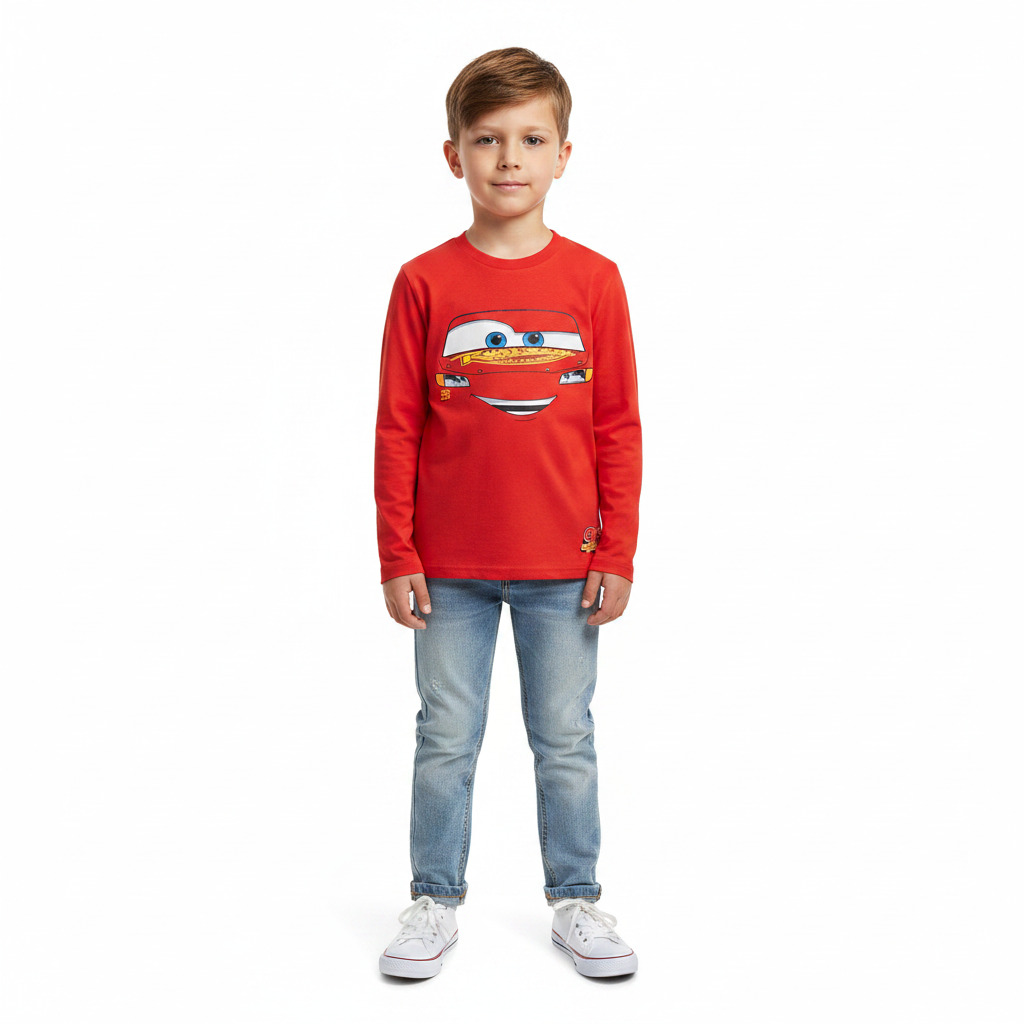 Disney Cars | Red Long Sleeve T-Shirt | Little Gecko