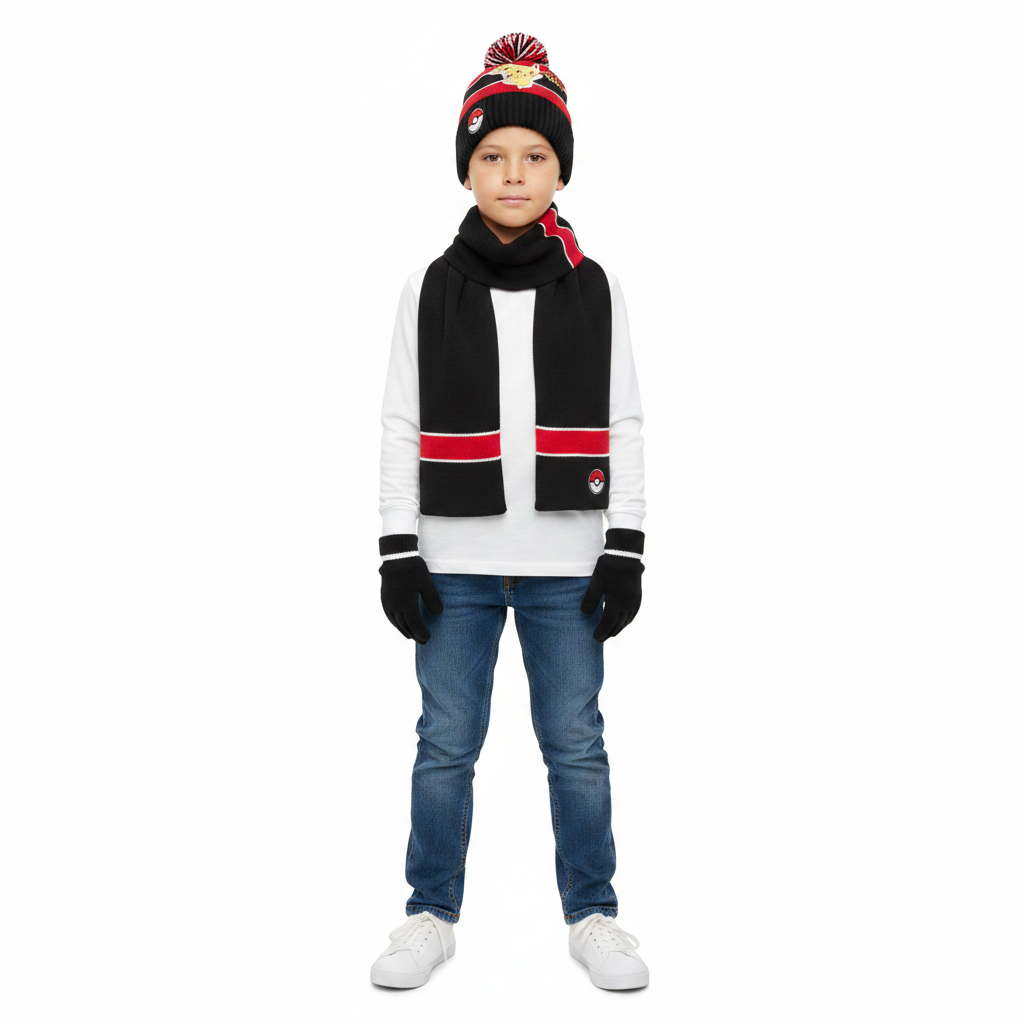 POKÉMON Beanie, Scarf & Gloves Set