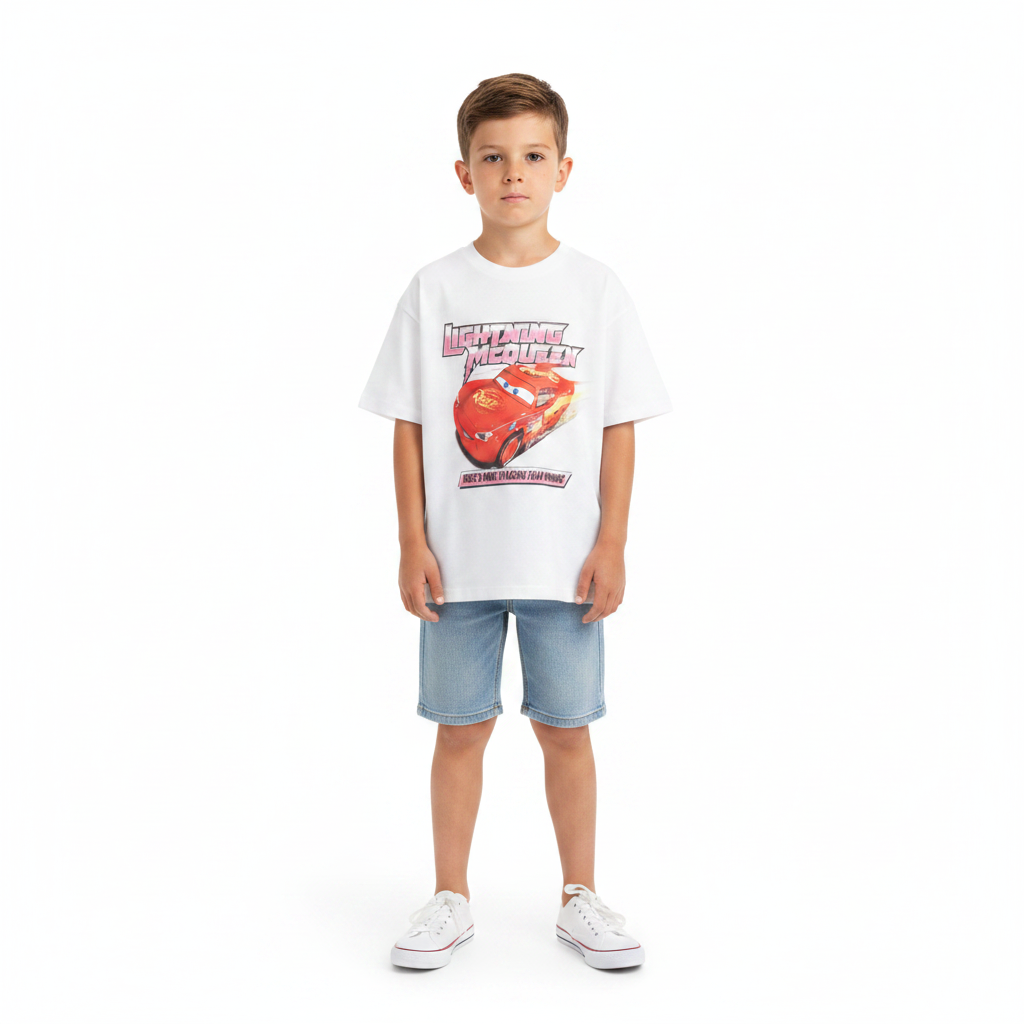Disney Cars | White Short Sleeve T-Shirt | Little Gecko