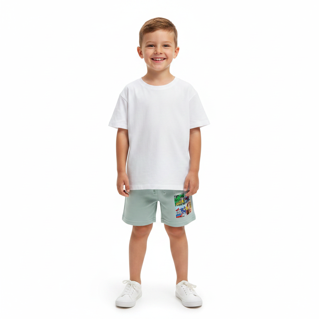 Marvel Comics | Mint Green Shorts | Little Gecko