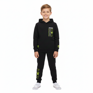 MINECRAFT Black Hooded Sweatshirt & Trackpants Set