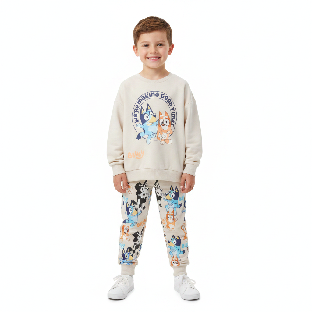 BLUEY Beige Sweatshirt & Trackpants Set