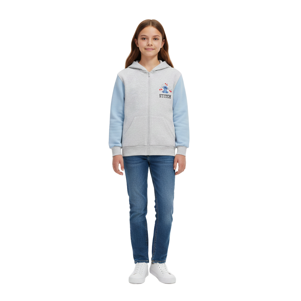 Lilo & Stitch | Blue/Grey Zip Hoodie | Little Gecko