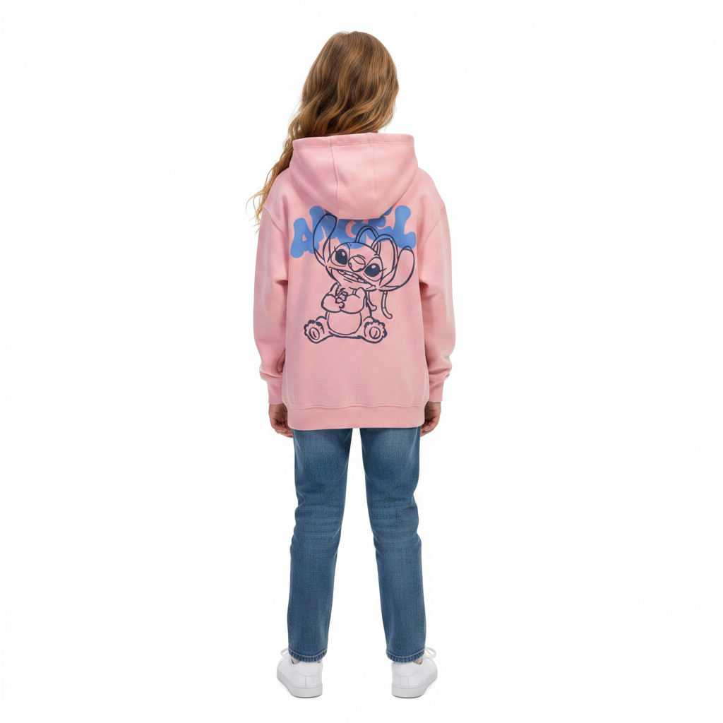 LILO & STITCH Pink Angel Hooded Sweatshirt