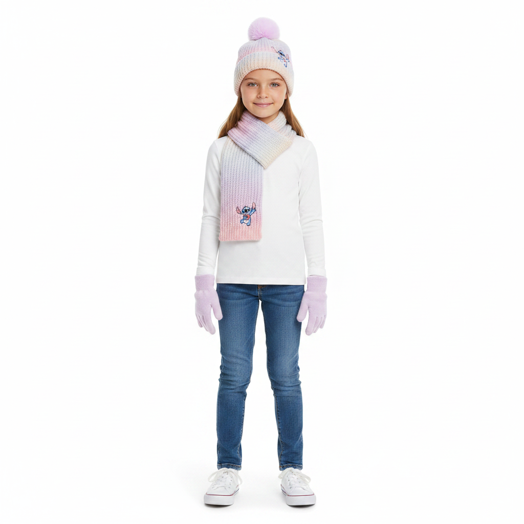 Lilo & Stitch | Ombre Beanie, Scarf & Gloves Set | Little Gecko