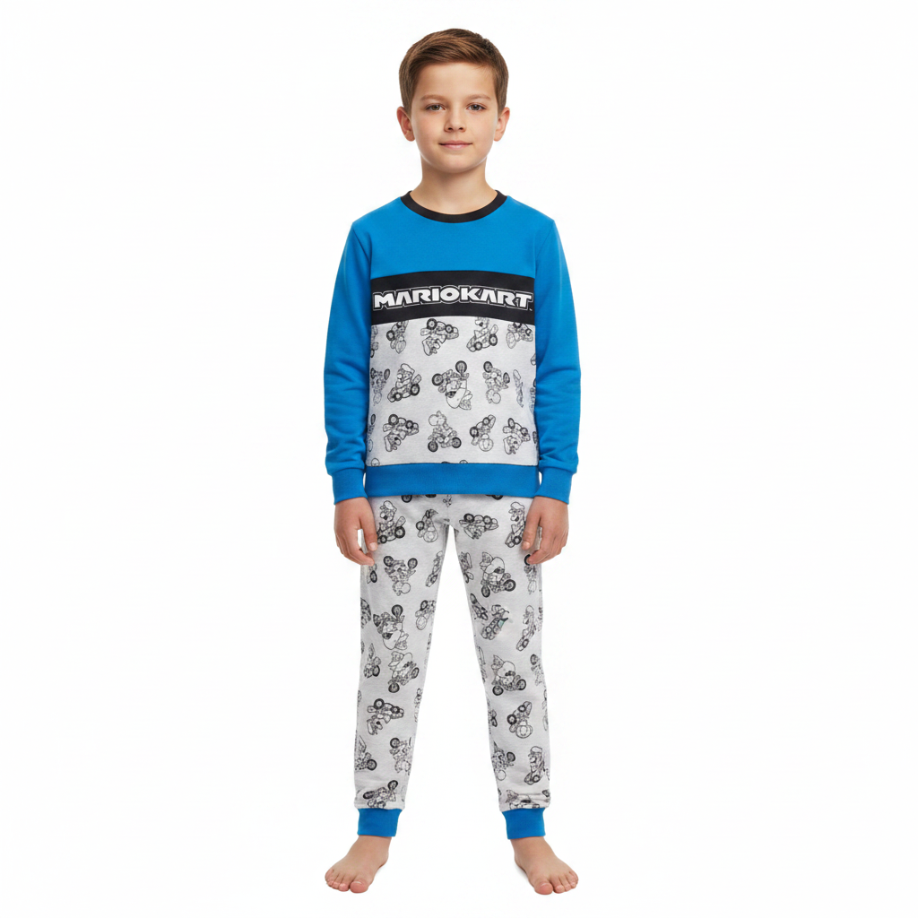 SUPER MARIO Blue/Grey Sweater Top Pyjama Set
