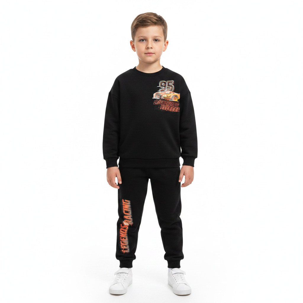 Disney Cars | Black Sweatshirt & Trackpants Set | Little Gecko