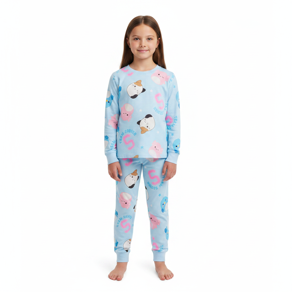 Squishmallows | Blue Long Pyjamas | Little Gecko