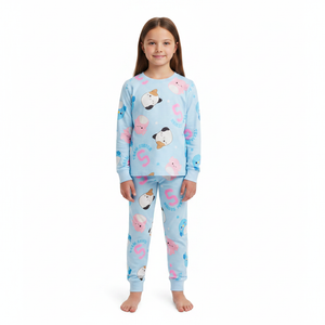 SQUISHMALLOWS Blue Velour Pyjama Set