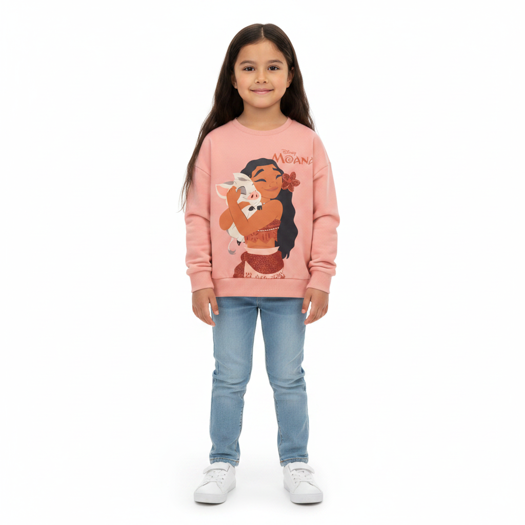 Moana | Peach Sweatshirt | Little Gecko