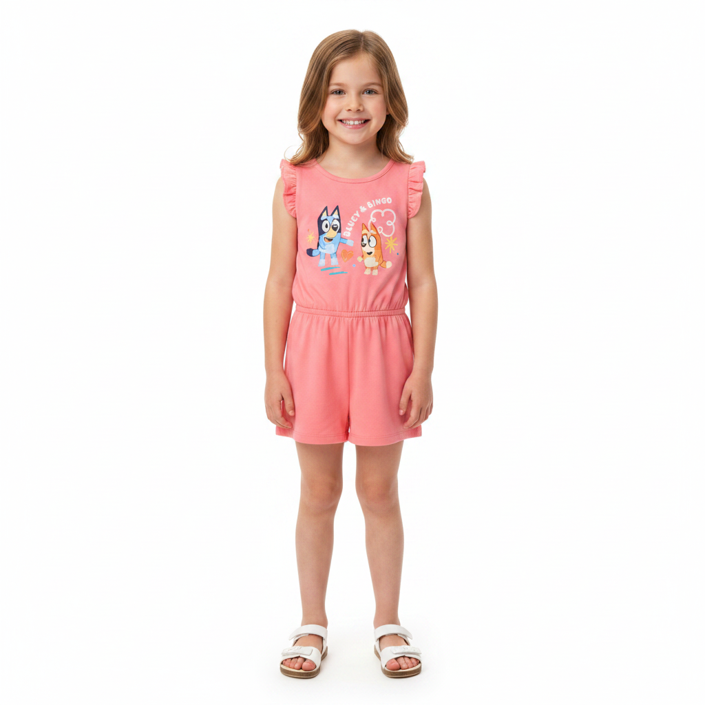 Bluey | 2pk Pink/Blue Playsuits | Little Gecko