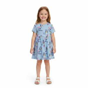 BLUEY Blue Short Sleeve Dress