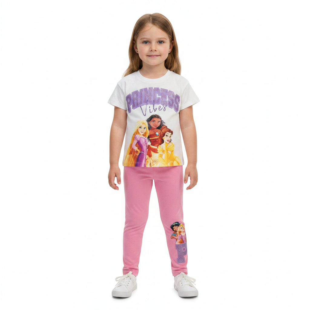 DISNEY PRINCESS Jacket, T-Shirt & Leggings Set