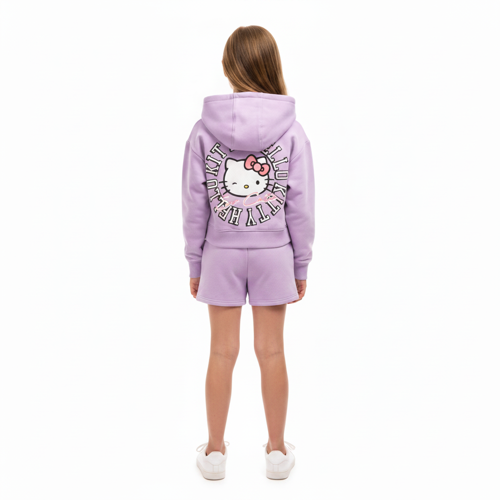 HELLO KITTY Hooded Zip Up Jacket & Shorts Set