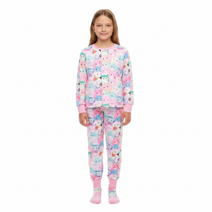 SQUISHMALLOWS Pink Velour Pyjama & Sock Set