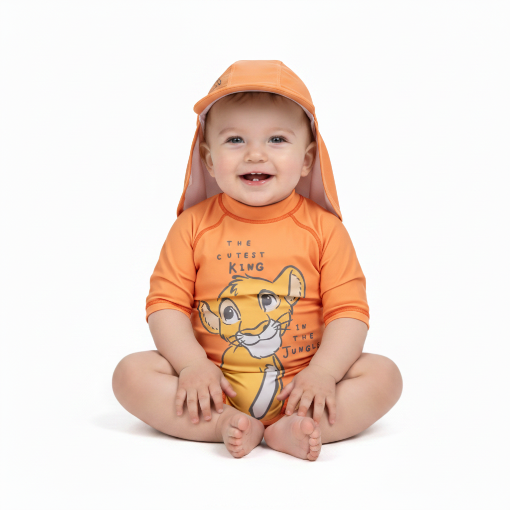 The Lion King | Orange Sunsuit & Hat Set | Little Gecko