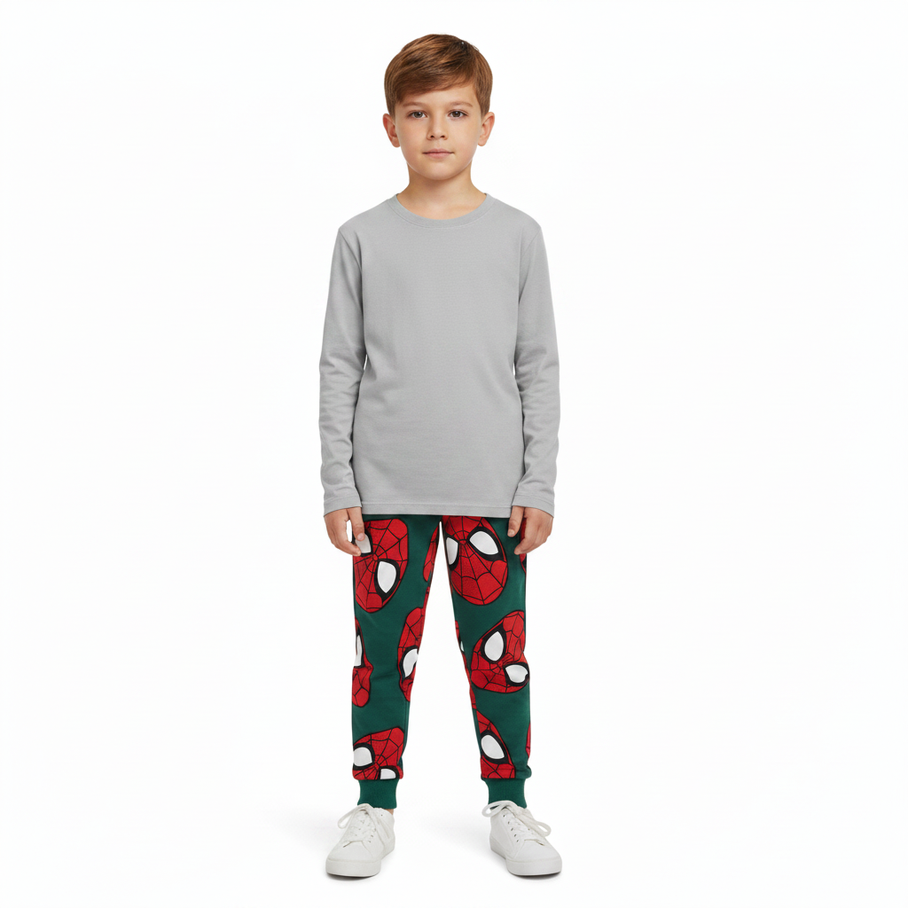 Spiderman | Dark Green Jogging Pants | Little Gecko