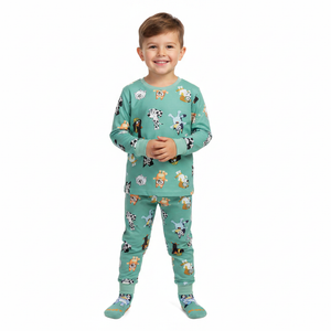 BLUEY Green Velour Pyjama & Sock Set