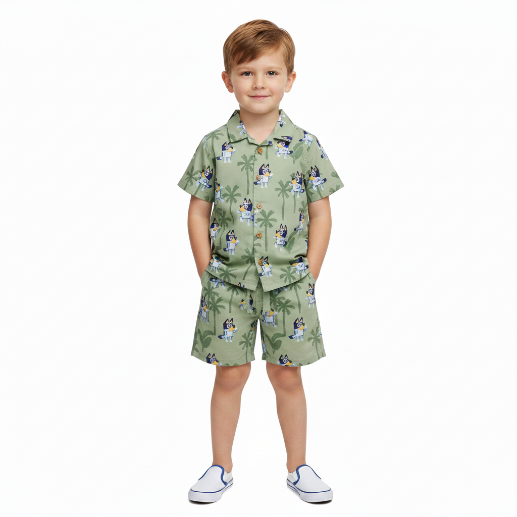 Bluey | Green Shortie Pyjamas | Little Gecko