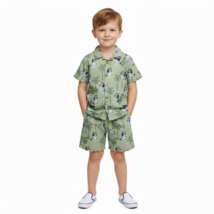 BLUEY Green Short Sleeve Shirt & Shorts Set
