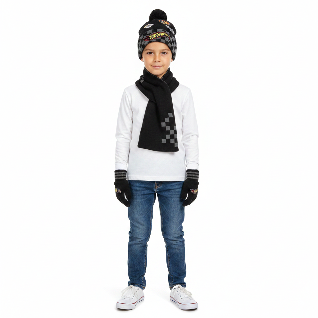 Hot Wheels | Beanie, Scarf & Gloves Set | Little Gecko