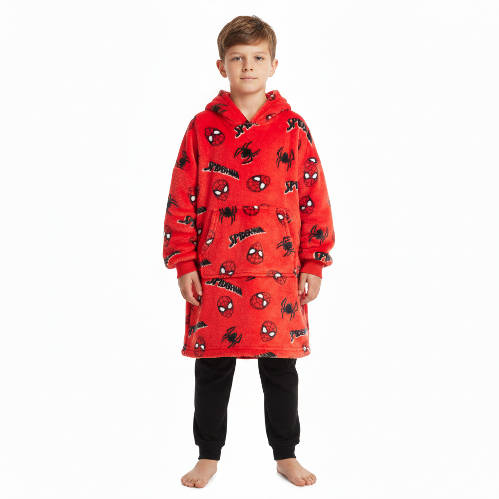 Spiderman | Red Fleece Snuggle Hoodie | Little Gecko